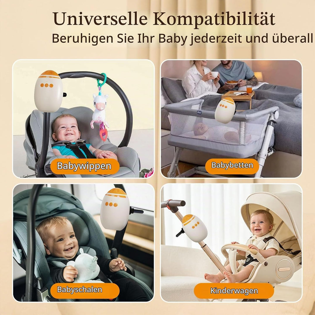 Kinderwagenschaukler - Einschlafhilfe Baby Handfreie Babywippe Elektrisch mit 45-Min Timer, USB-C Wi