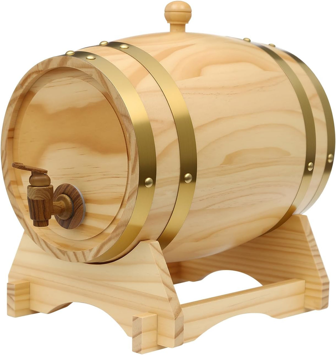 5L Weinfass, Holzfass, Weinfass mit Bock und Zapfhahn, Schnapsfass Verschleissfest Stossfest, für Wh