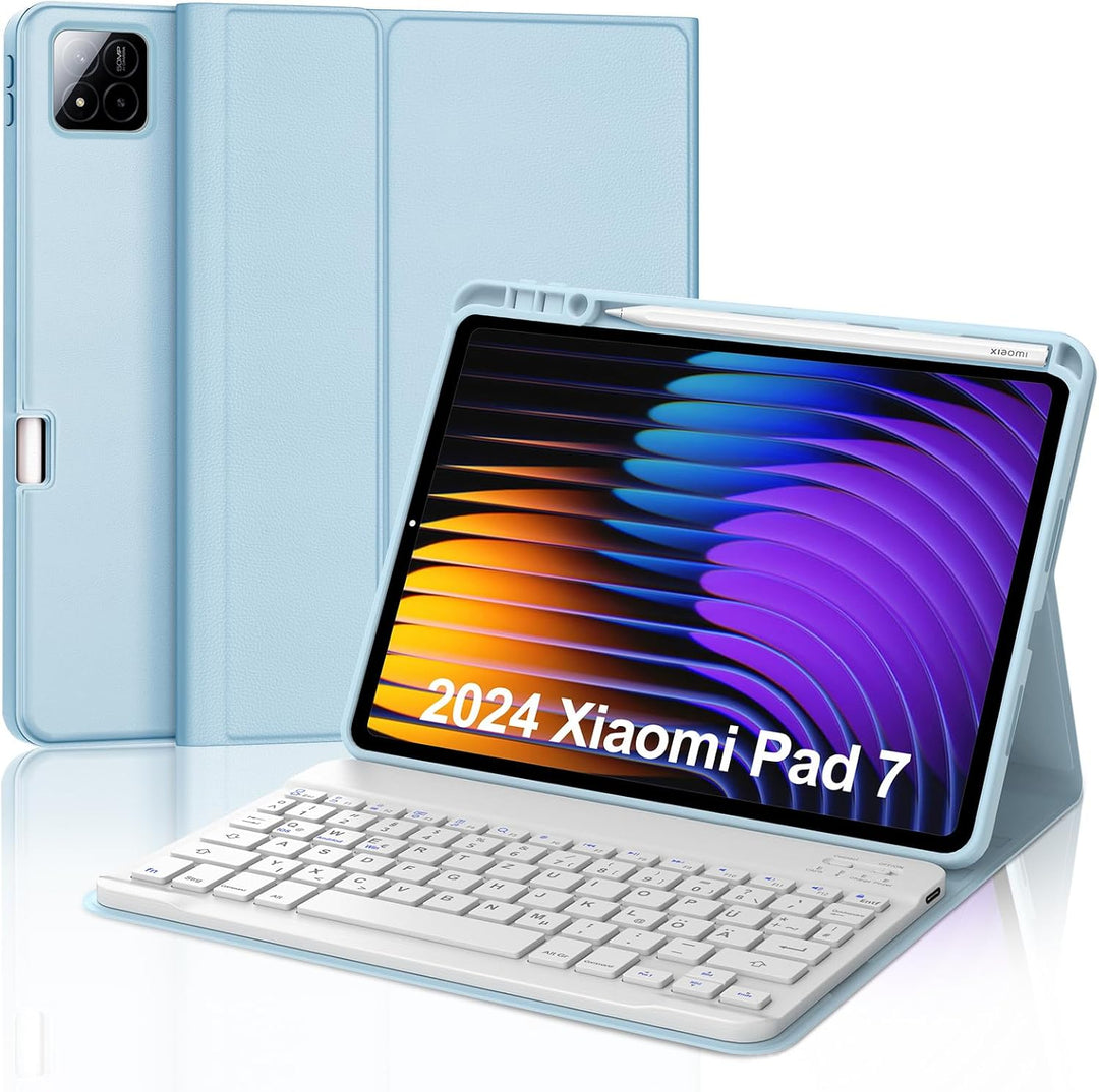 IVEOPPE Hülle mit Tastatur für Xiaomi Pad 7/Pad 7 Pro 11.2", Tastatur für Xiaomi Pad 7, Abnehmbare M