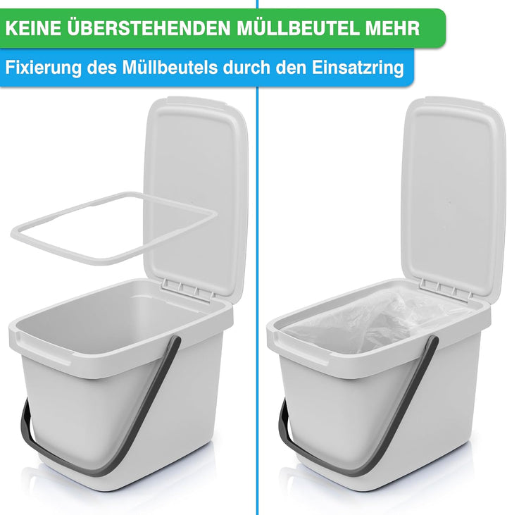 YourCasa Biomülleimer Küche - 6L Komposteimer Küche für alltäglichen Biomüll Behälter - Kompostbehäl