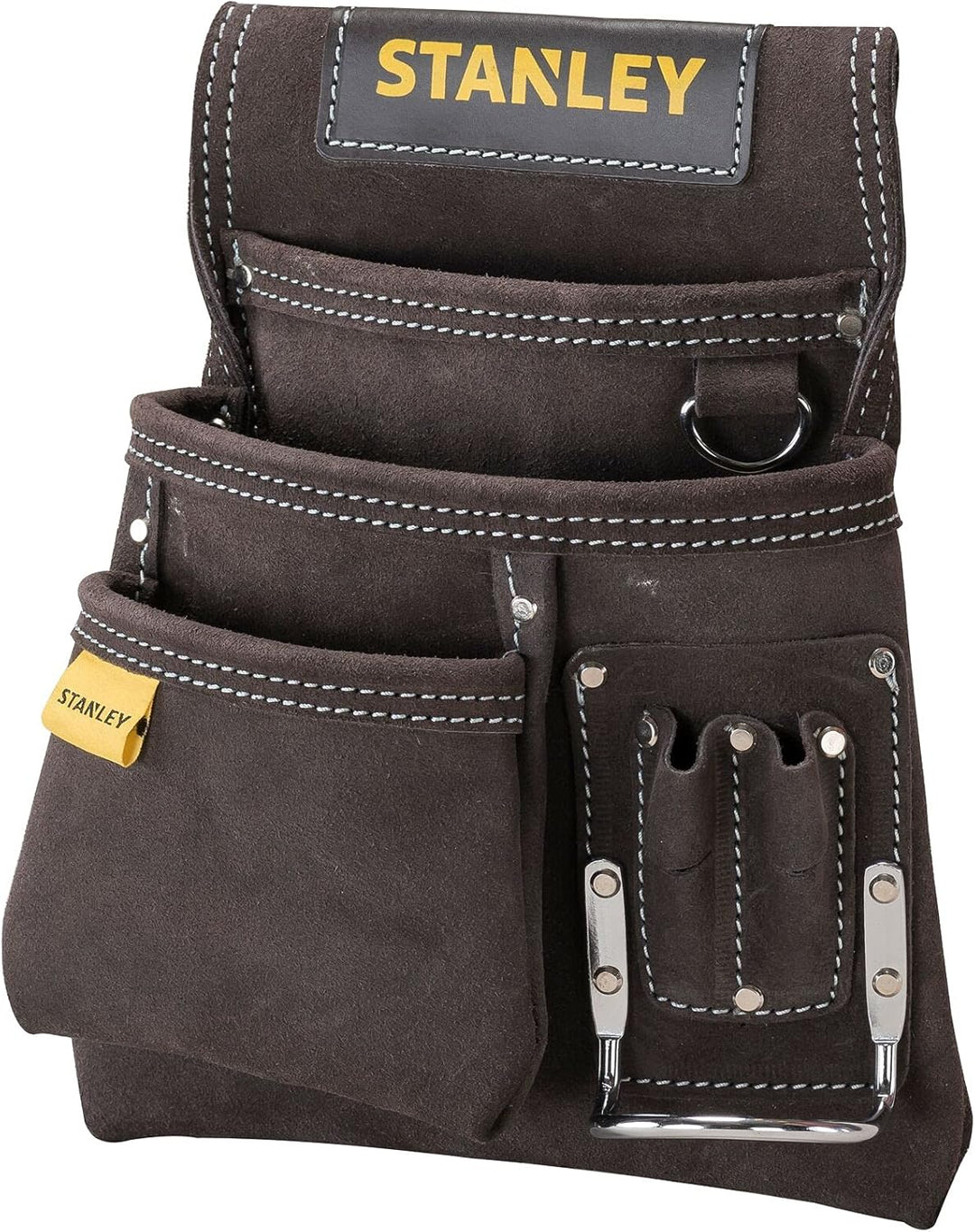 Stanley STST1-80114 Hammer- und Nageltasche aus Büffelleder, Braun/Gelb, L