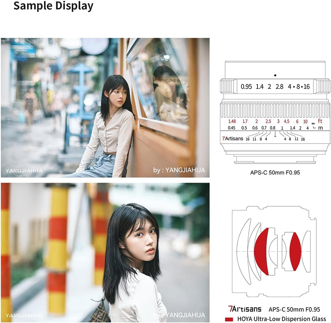 7artisans 50mm F0.95 APS-C Portrait Spiegelloses Kameraobjektiv mit grosser Blende Large Aperture Fi
