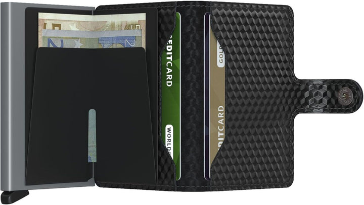 SECRID Portafoglio Miniwallte Cubic Mcu Nero Black/Titanium Profondità 2.1 cm Lunghezza 6.5 cm Altez