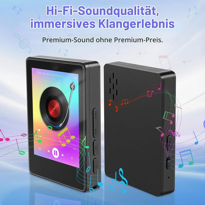 Taichaeu 64GB MP3 Player mit Bluetooth - 2.4 in Full Touch Screen, FM Radio, Recorder, HiFi Sound, O