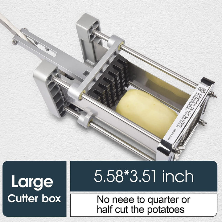 Sopito Pommesschneider Edelstahl Professioneller, Pommes Frites Schneider French Fries Cutter mit 9x