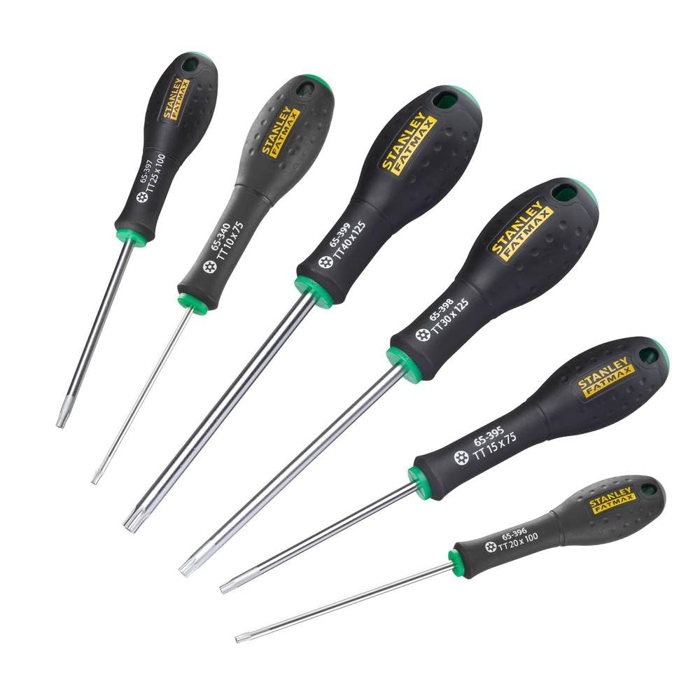 Stanley FatMax Schrauber-Set (6-teilig, Chrom-Vanadium Stahl, Soft-Grip Handgriff, TX10/TX15/TX20/TX
