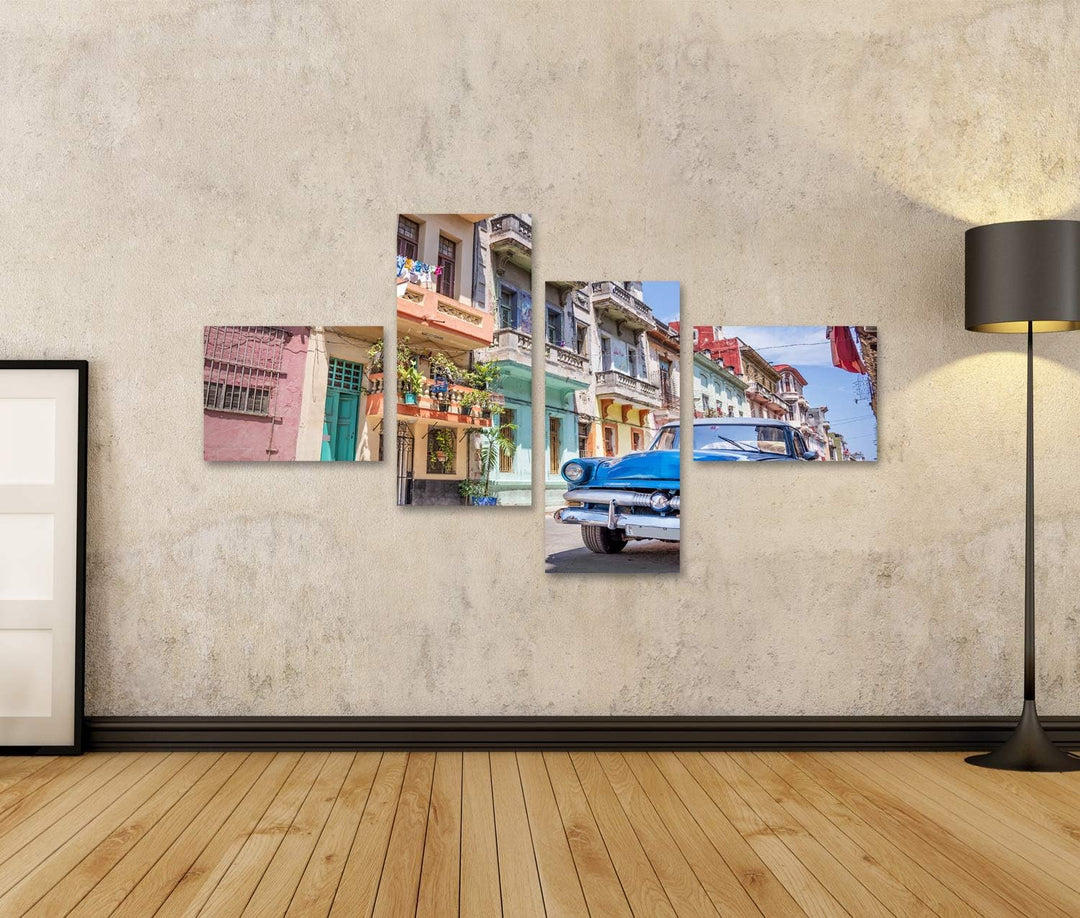 islandburner Bild auf Leinwand Vintage Classic American Car In Havanna Kuba Bilder Wandbilder Poster