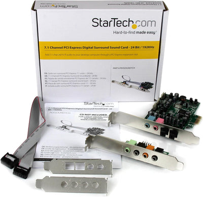 StarTech.com 7.1 Kanal PCI Express Soundkarte - PCIe Sound Karte mit SPDIF optisches Kabel - 24-bit