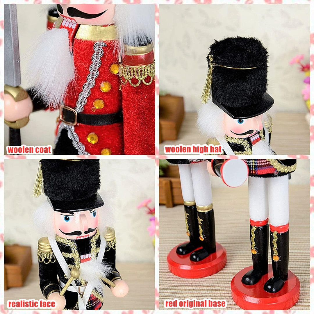 KAHEIGN 2Pcs Nussknacker Figuren Holz Nussknacker Soldaten, 30cm Traditionelle Weihnachten Nussknack