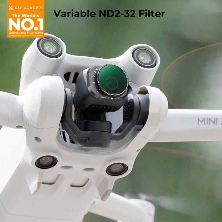 K&F Concept Mini 3,Mini 3 Pro ND Filter, Variabler ND Filter ND2-ND32,1-5 Stop Graufilter kompatibel