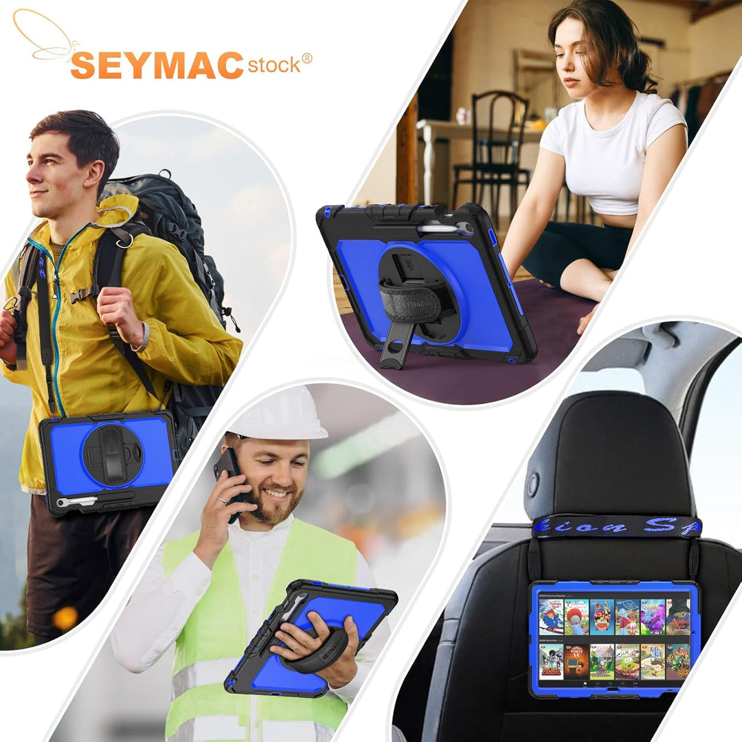 SEYMAC stock Hülle für Samsung Galaxy Tab S10 FE+ Plus 13,1 Zoll, Stossfeste Hülle mit Displayschutz