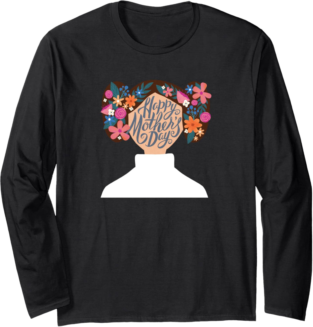 Star Wars Princess Leia Florals Happy Mother's Day Langarmshirt