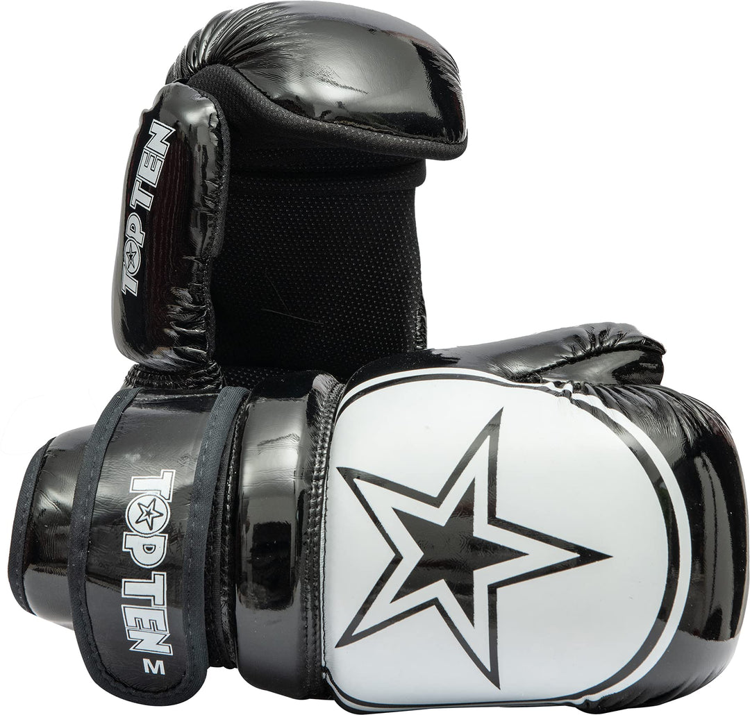 TOP TEN Pointfighter „Glossy Block Star“ Schwarz - Weiss L, Schwarz - Weiss L