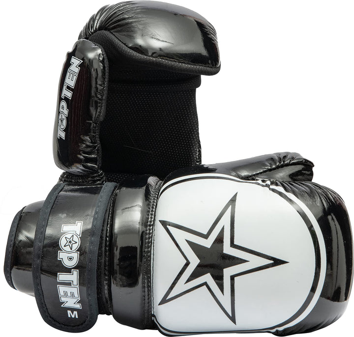 TOP TEN Pointfighter „Glossy Block Star“ Schwarz - Weiss L, Schwarz - Weiss L
