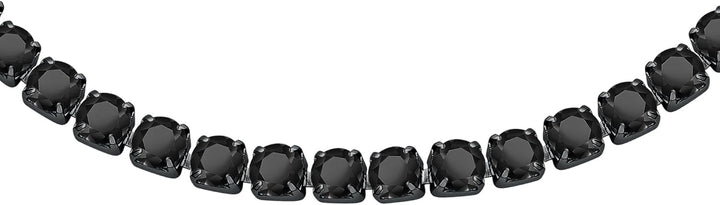 Sector No Limits Tennis Herren-Armband, Stahl, Kristalle, Emaille, IP schwarz – SANN42, 22 cm, Edels