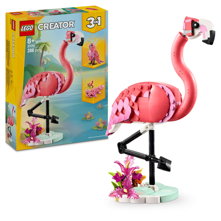 LEGO Creator 3in1 Wilde Tiere: Rosa Flamingo - Ostergeschenke für Mädchen und Jungen ab 8 Jahren - S