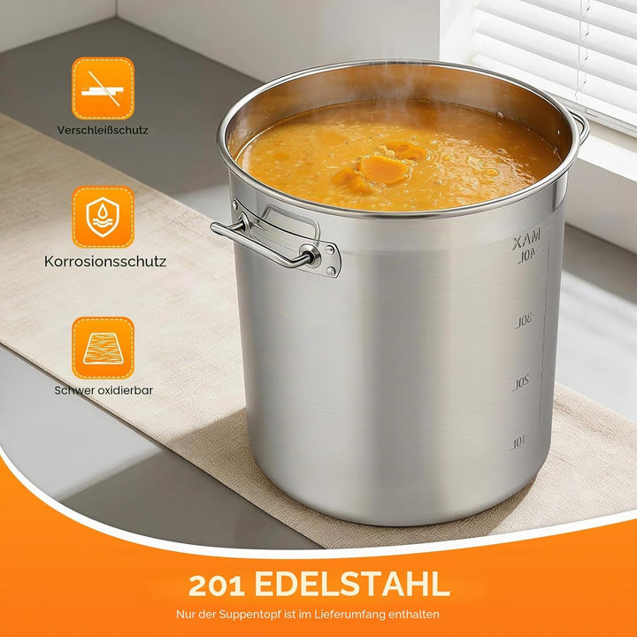 Edelstahl Eimer mit Deckel | 50L Edelstahleimer | Kücheneimer | Edelstahl Behälter mit deckel | Milc