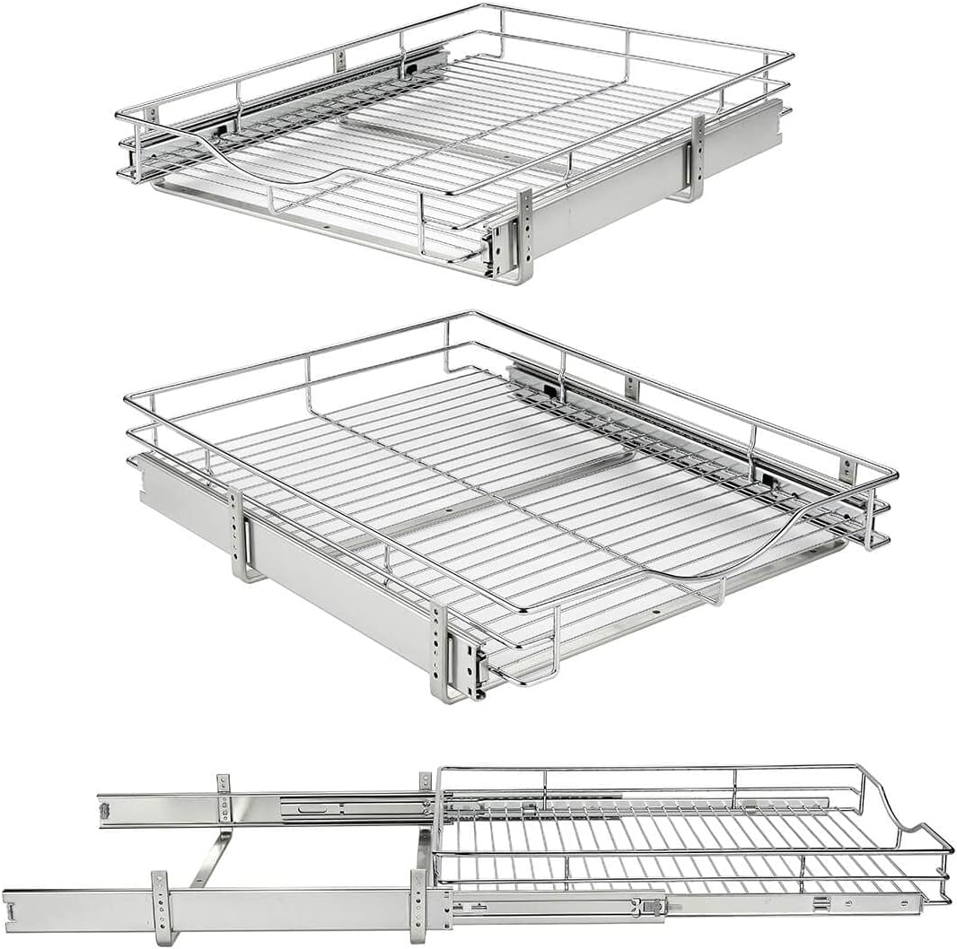 DINDON Ausziehbarer Schrank-Organizer mit 1 Etage (43,2 cm B x 45,7 cm T), robustes Metallregal, aus