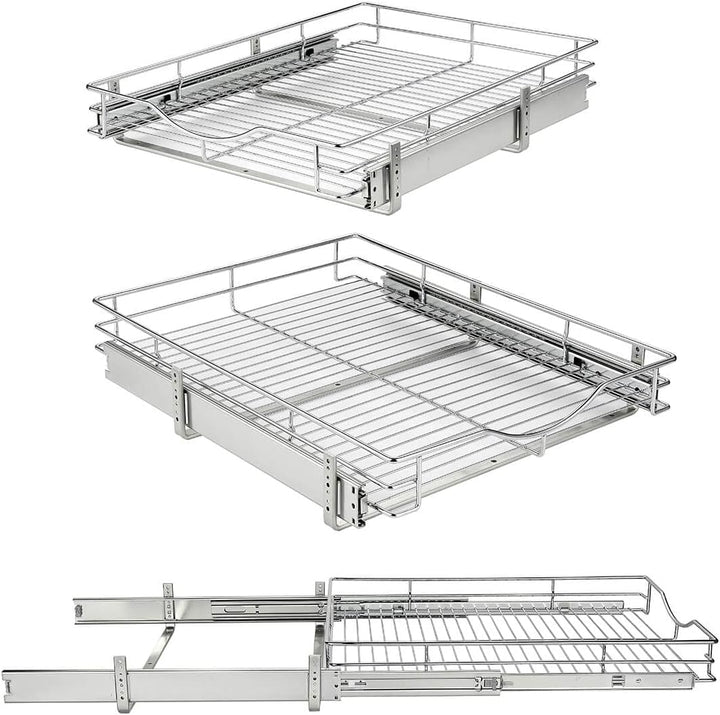DINDON Ausziehbarer Schrank-Organizer mit 1 Etage (43,2 cm B x 45,7 cm T), robustes Metallregal, aus
