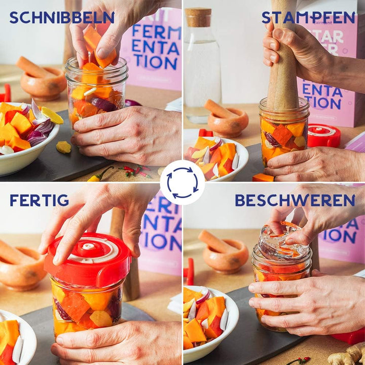 Fairment Starterkit Fermentation - Fermente einfach Selbermachen - enthält Fermentiergläser, Glasgew