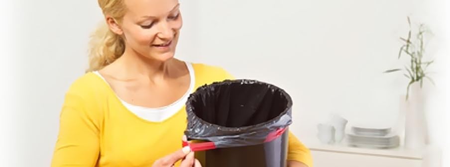 10er SET Swirl® 20 Liter Müllbeutel mit Fixierband - 15 Stk. je Rolle/Abfallbeutel/Mülltüten/Zugband