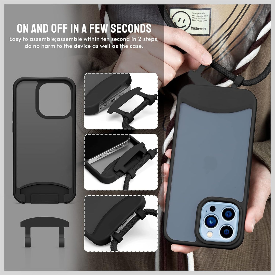 Lawonda Handykette Kompatibel mit abnehmbarem Band für iPhone 13 Pro Max Schultergurt Necklace Hülle