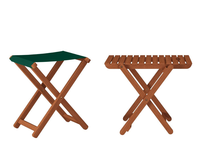 Erst-Holz Klappbarer Gartenstuhl X-Stuhl dunkel mit grünem Stoff V-10-216-04, Stühle:Einzelstück mit