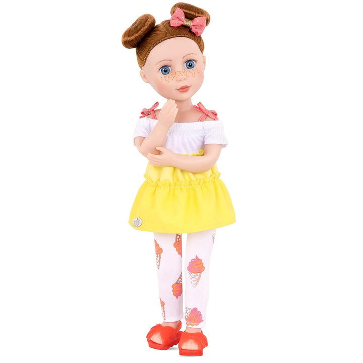 Glitter Girls Puppe Charlie – Bewegliche 36 cm Puppe mit Puppenkleidung, Zubehör und roten langen Ha