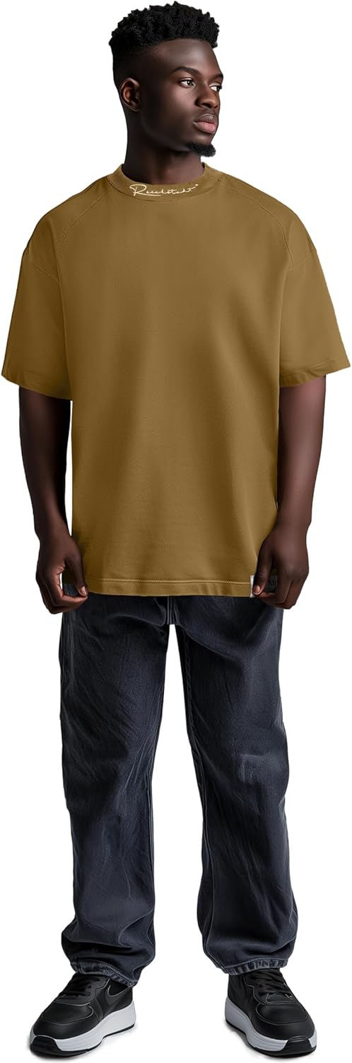 Reichstadt Modernes Oversized T-Shirt für Herren - Stylisches Basic mit Rundhalsausschnitt & Kurzen