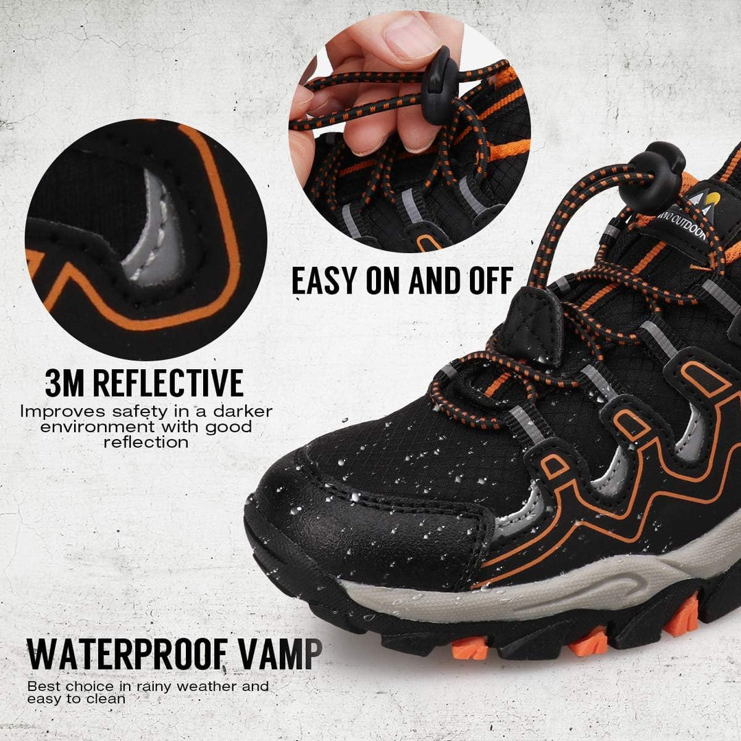 UOVO Turnschuhe Jungen Wasserdicht Wanderschuhe Sneakers Kinder Trekking Schuhe Outdoor Sportschuhe