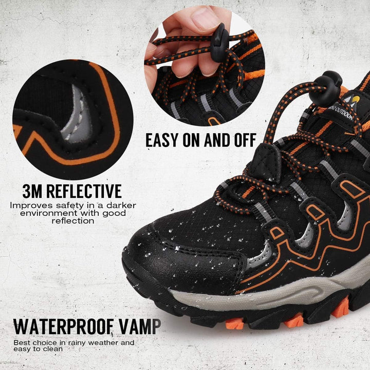 UOVO Turnschuhe Jungen Wasserdicht Wanderschuhe Sneakers Kinder Trekking Schuhe Outdoor Sportschuhe