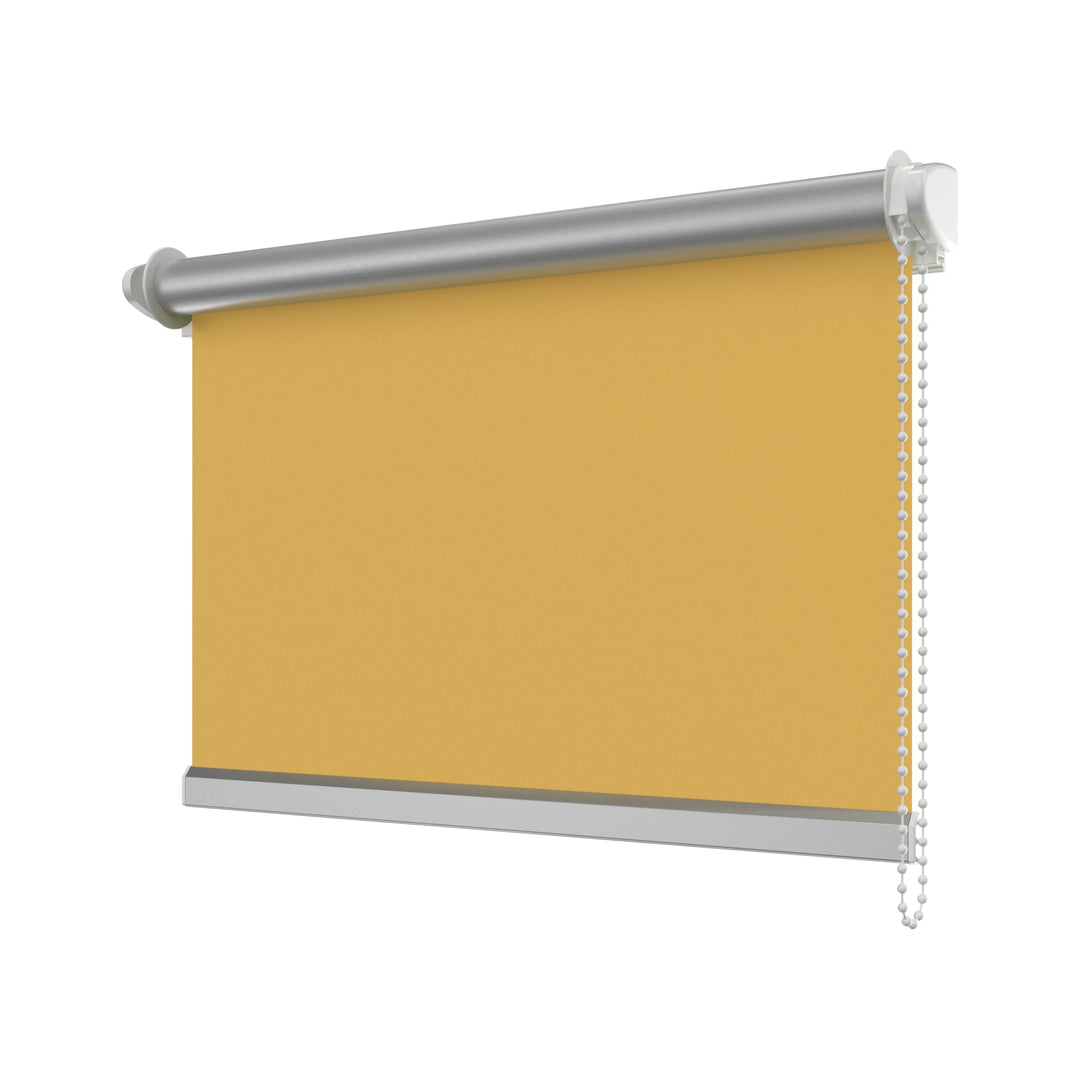 INTERDECO Verdunkelungsrollo/Thermo Rollo, Gelb BxH 71 x 215 cm, Klemmfix Rollos ohne Bohren für Bal