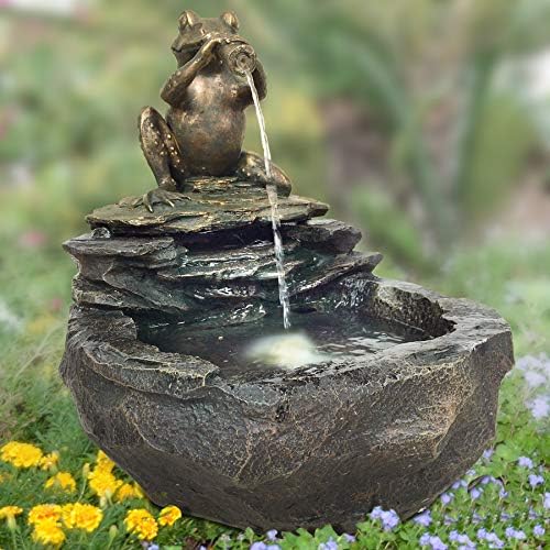 Gartenbrunnen ZIERBRUNNEN VOGELBAD Wasserfall GARTENLEUCHTE TEICHPUMPE - SPRINGBRUNNEN WASSERSPIEL f