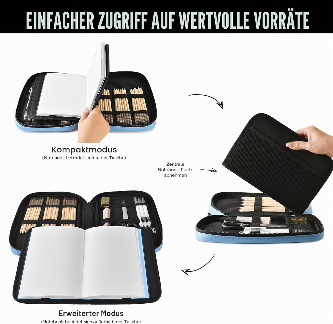 Scribbles That Matter - A5 Pencil Case Pouch + Journal Organizer - Large Capacity Kawaii Pencil Pouc