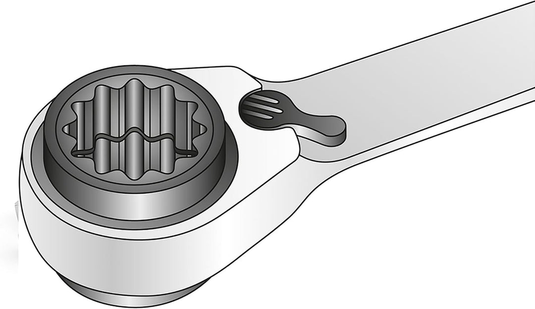 MATADOR Doppelring - Ratschenschlüssel 4in1 | SW 10, 13, 17, 19 mm | 120 Zähne | Multiratsche | 0184