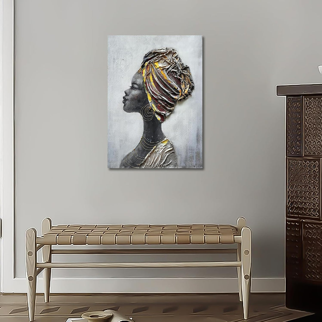Moderne Mit Rahmen Leinwand Wandbilder, Abstrakte afrikanische Frau leinwand bilder kunstdruck bild