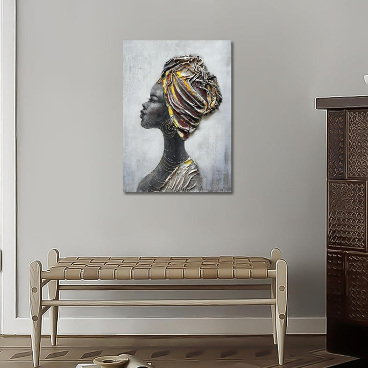 Moderne Mit Rahmen Leinwand Wandbilder, Abstrakte afrikanische Frau leinwand bilder kunstdruck bild