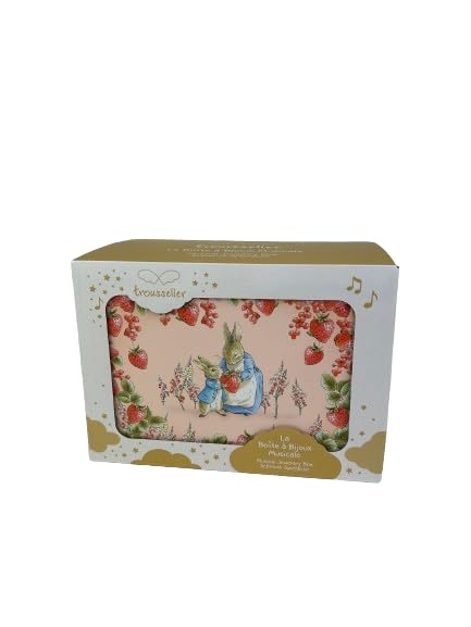 Trousselier 6260565 Schmuckkästchen für Kinder, Peter Hase, Spieluhr mit Musik und tanzender Figur