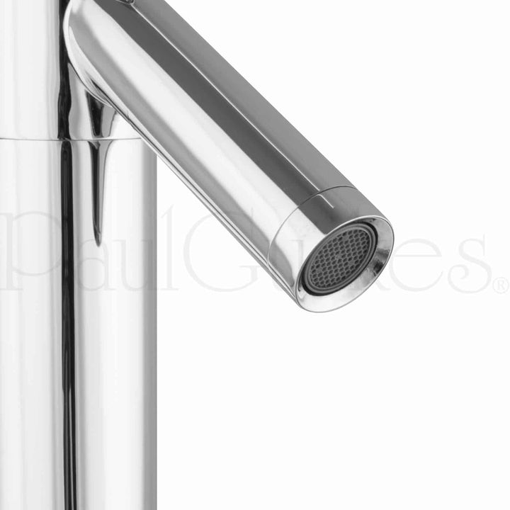 PaulGurkes Waschschalenarmatur rund Wasserhahn lang Waschtischbatterie, Waschschalenarmatur