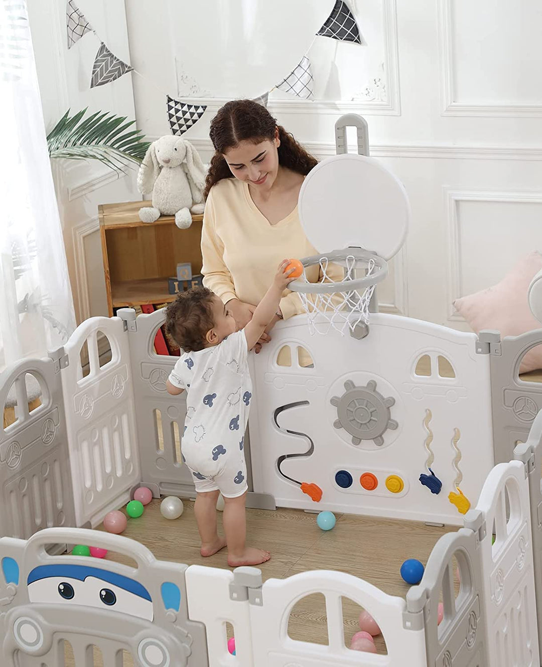 UBRAVOO Erweiterungsplatten für Baby-Laufstall aus Kunststoff für Babys und Kleinkinder – 4 Platten