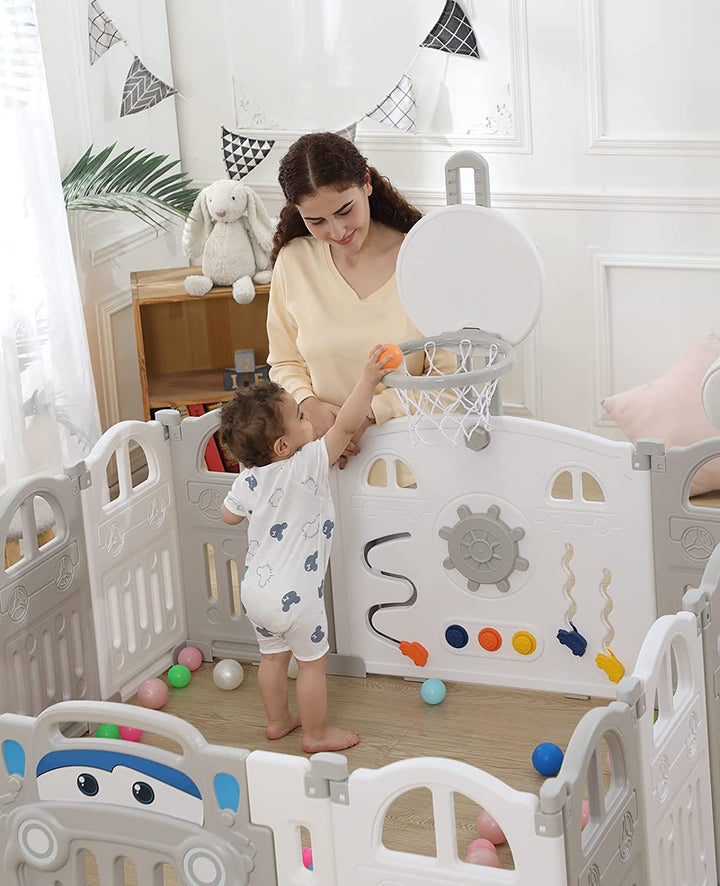 UBRAVOO Erweiterungsplatten für Baby-Laufstall aus Kunststoff für Babys und Kleinkinder – 4 Platten