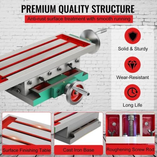 2-Achse Kreuztisch Frästisch Bohrtisch Schraubstock Koordinatentisch 450 * 170mm Mini Fräsmaschine M