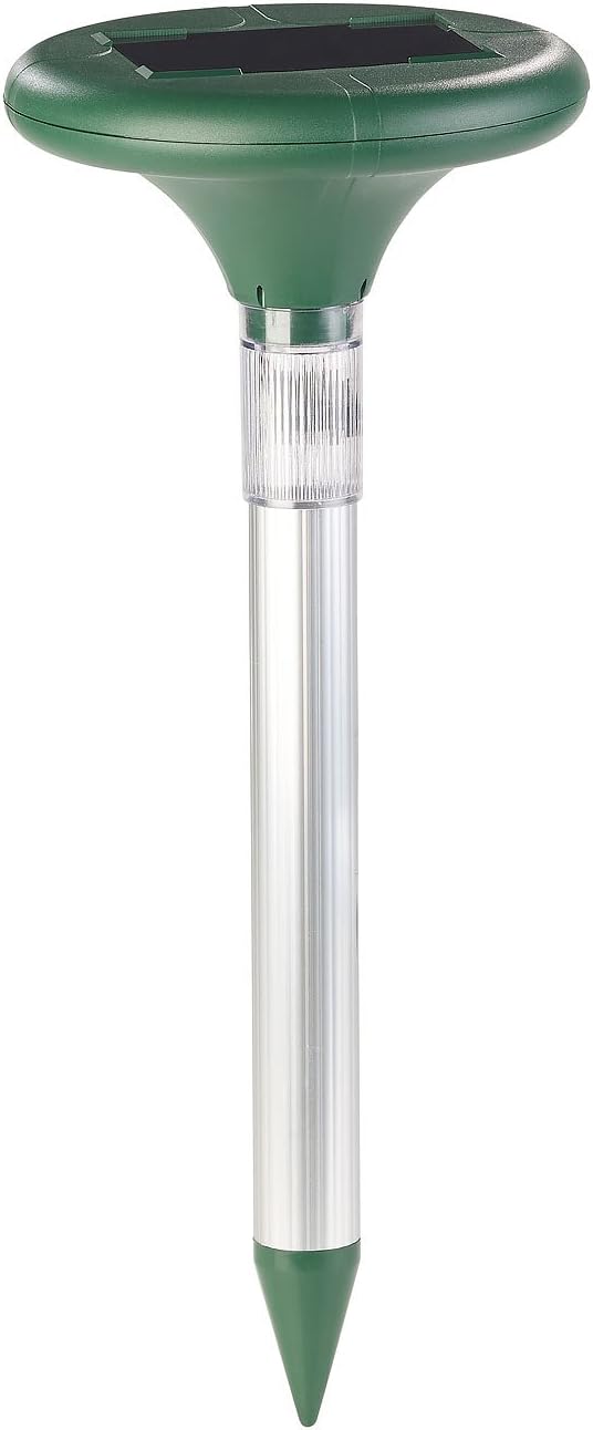 Royal Gardineer Maulwurfstop: 3er-Set 2in1-Solar-Maulwurffrei und Wegeleuchte mit Akku, 400 Hz, IP44