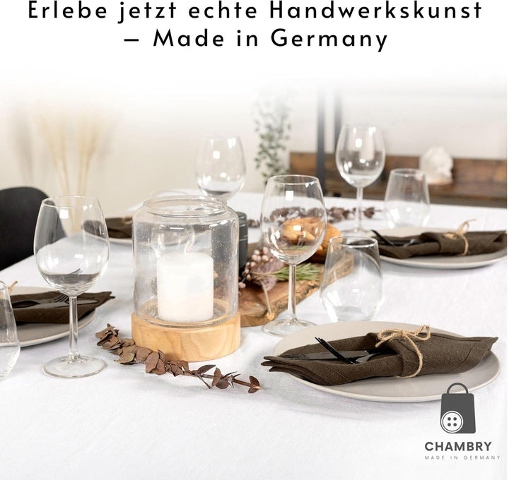 chambry 6 Premium Stoffservietten 100% Leinen Stonewashed - 40cm x 40cm - inkl. Faltanleitung als E-