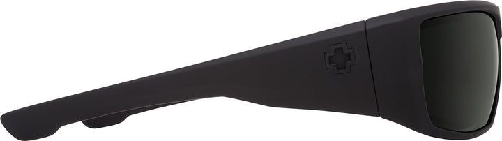 Spy Optic Dirk Polarized Wrap Sunglasses, Soft Matte Black/Happy Gray/Green Polar, 64 mm