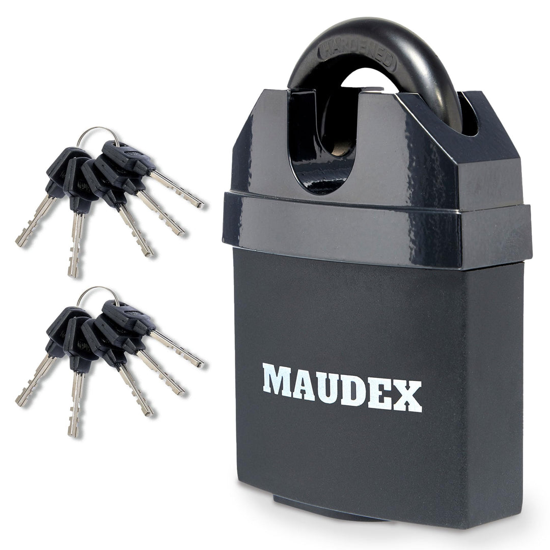 Maudex® MDL60 Heavy Duty Vorhängeschloss mit 10 Schlüsseln - [Anti-Bohr-, Anti-Pick-Zylinder] - [Ges