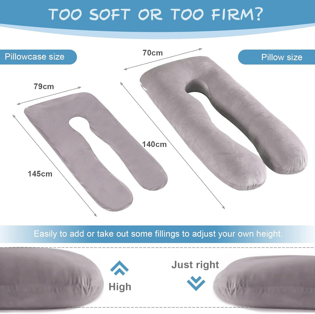 Lannvan Schwangerschaftskissen, U-förmiges Seitenschläferkissen zum Schlafen, Stillkissen XXL, 3KG B