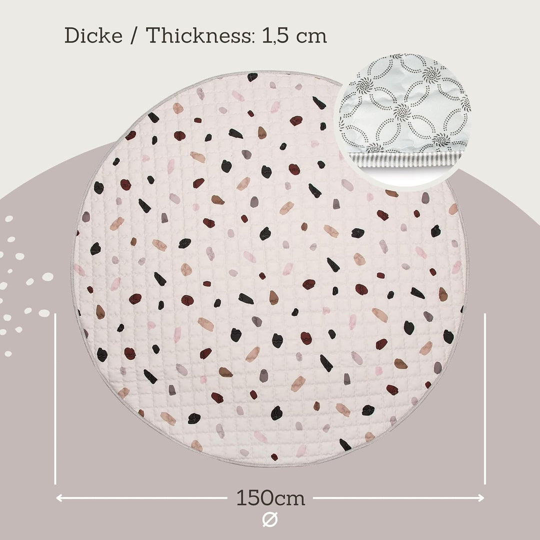 Hakuna Matte Gesteppte Krabbeldecke für Baby 150cm – Extra Dicke 1,5cm und Weiche Krabbelmatte in Sc