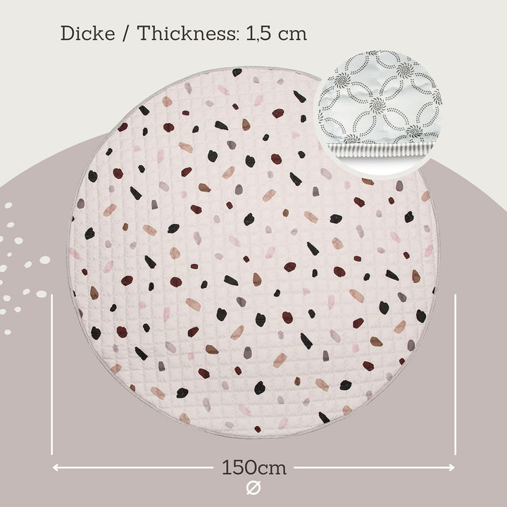 Hakuna Matte Gesteppte Krabbeldecke für Baby 150cm – Extra Dicke 1,5cm und Weiche Krabbelmatte in Sc