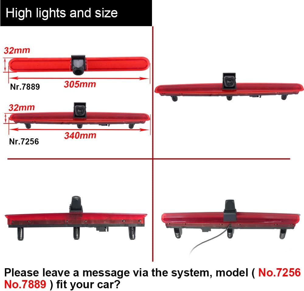 Auto Drittes Dach Original-Bremslicht-Rückfahrkamera, Ersatz für VW T5 Bus Transporter Multivan Cara